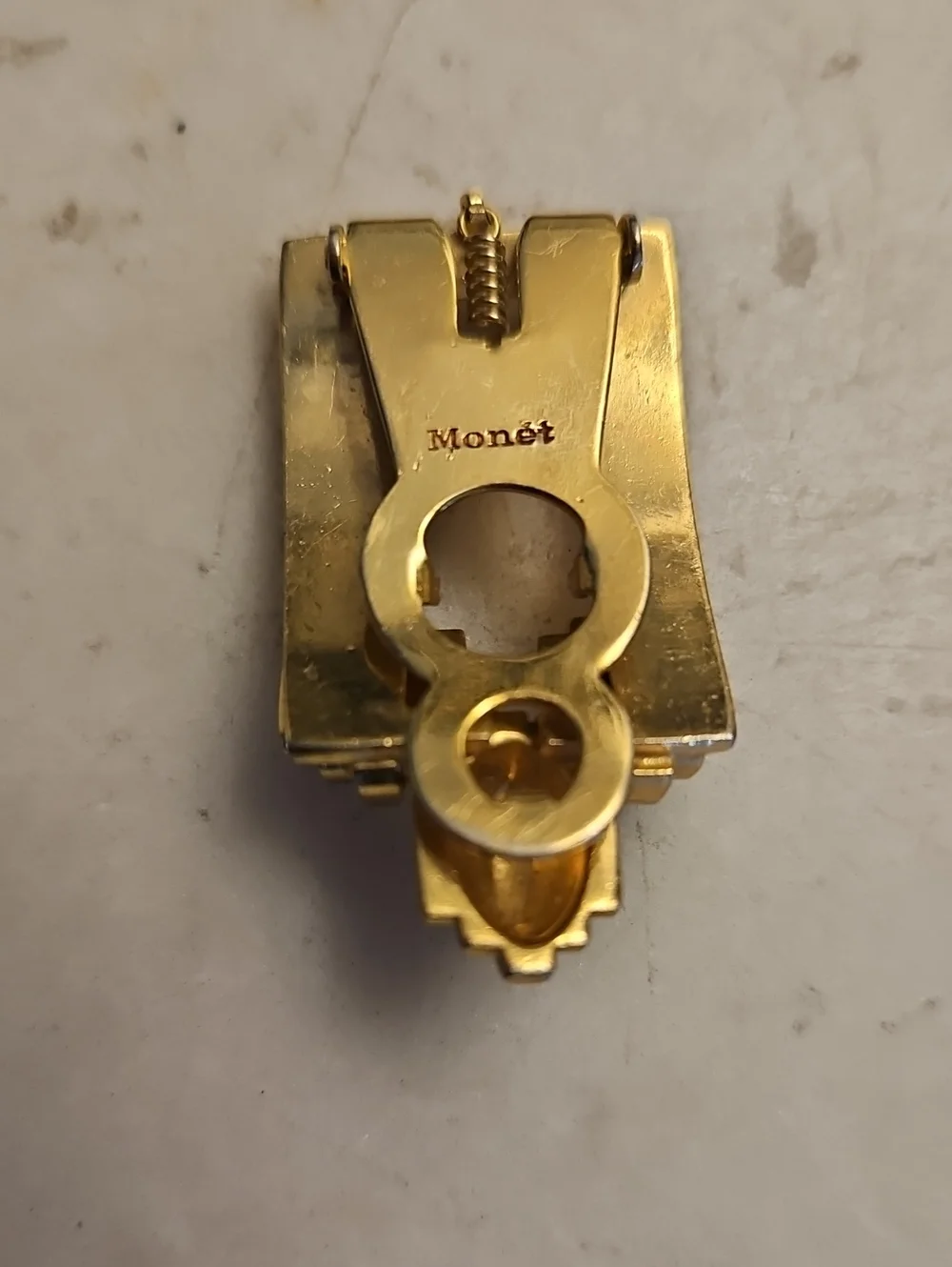 MONET Gold Tie/Lapel/Shoe Clip VINTAGE EUC